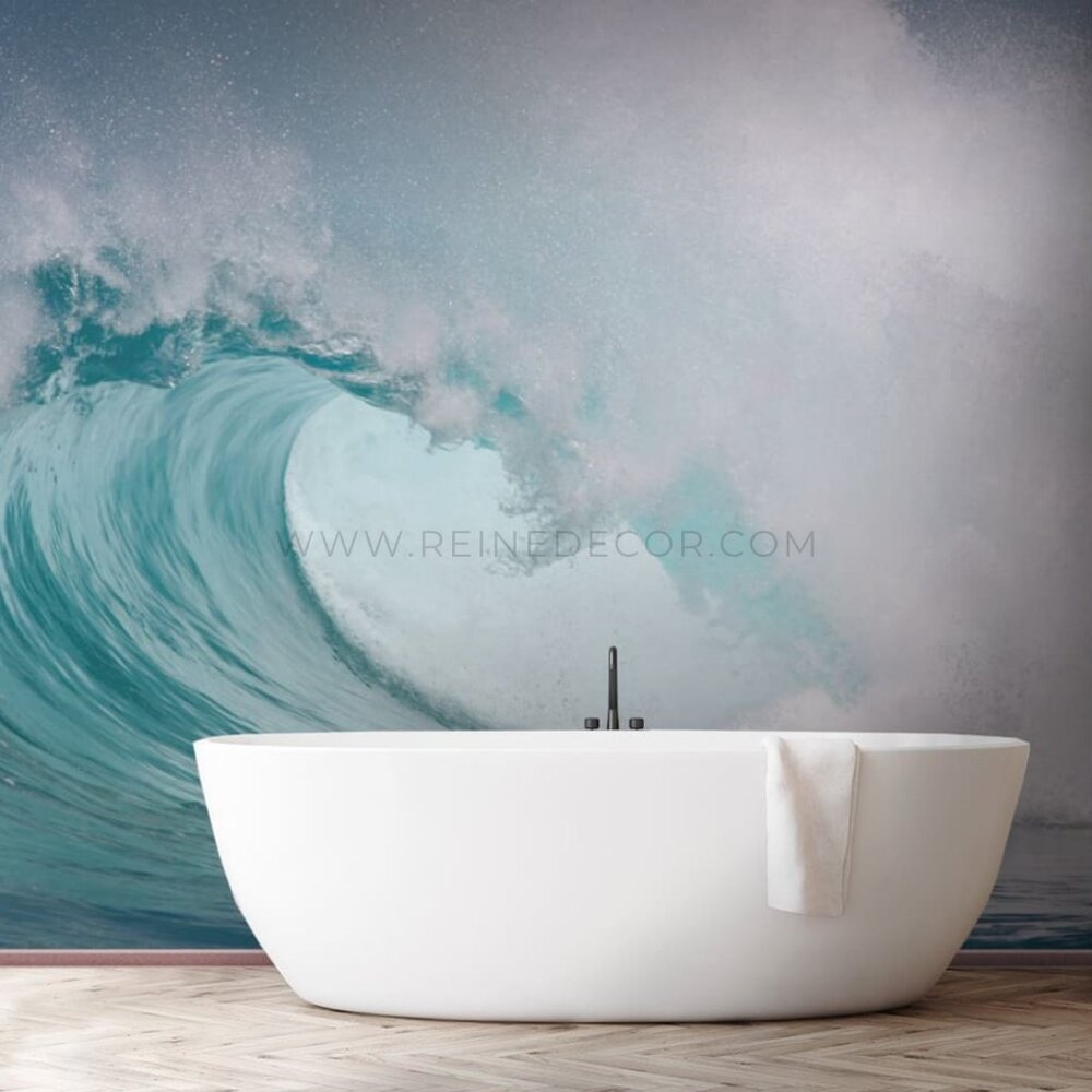 Perfect Blue Ocean Wave Wallpaper | Coastal Serenity Wallpaper